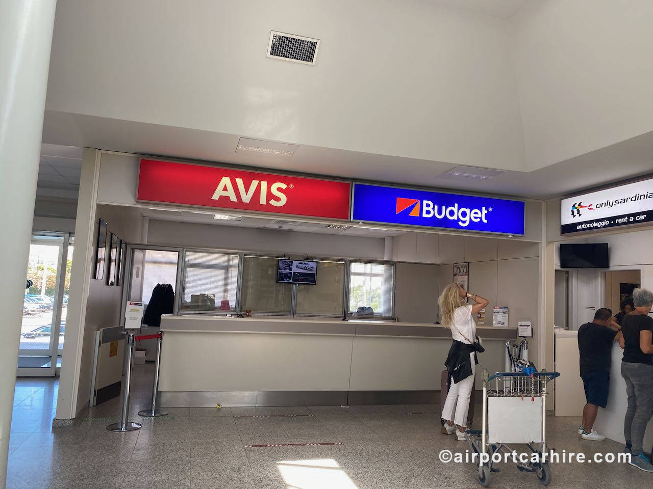 Avis and Budget Car Hire Desk Olbia Airport Sardinia